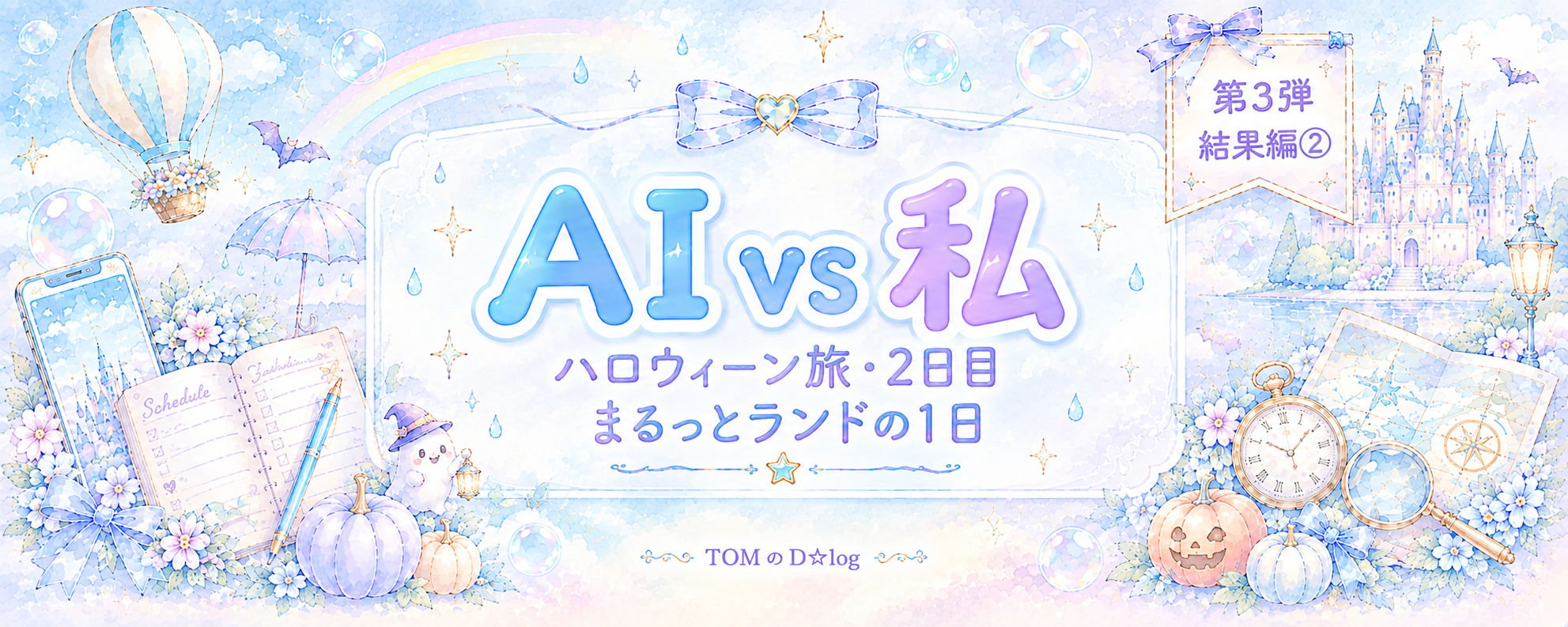 【第3弾・結果編②】AI vs 私のハロウィーン予定表、2日目は“まるっとランド”☔🎃 どっちがよかった?
